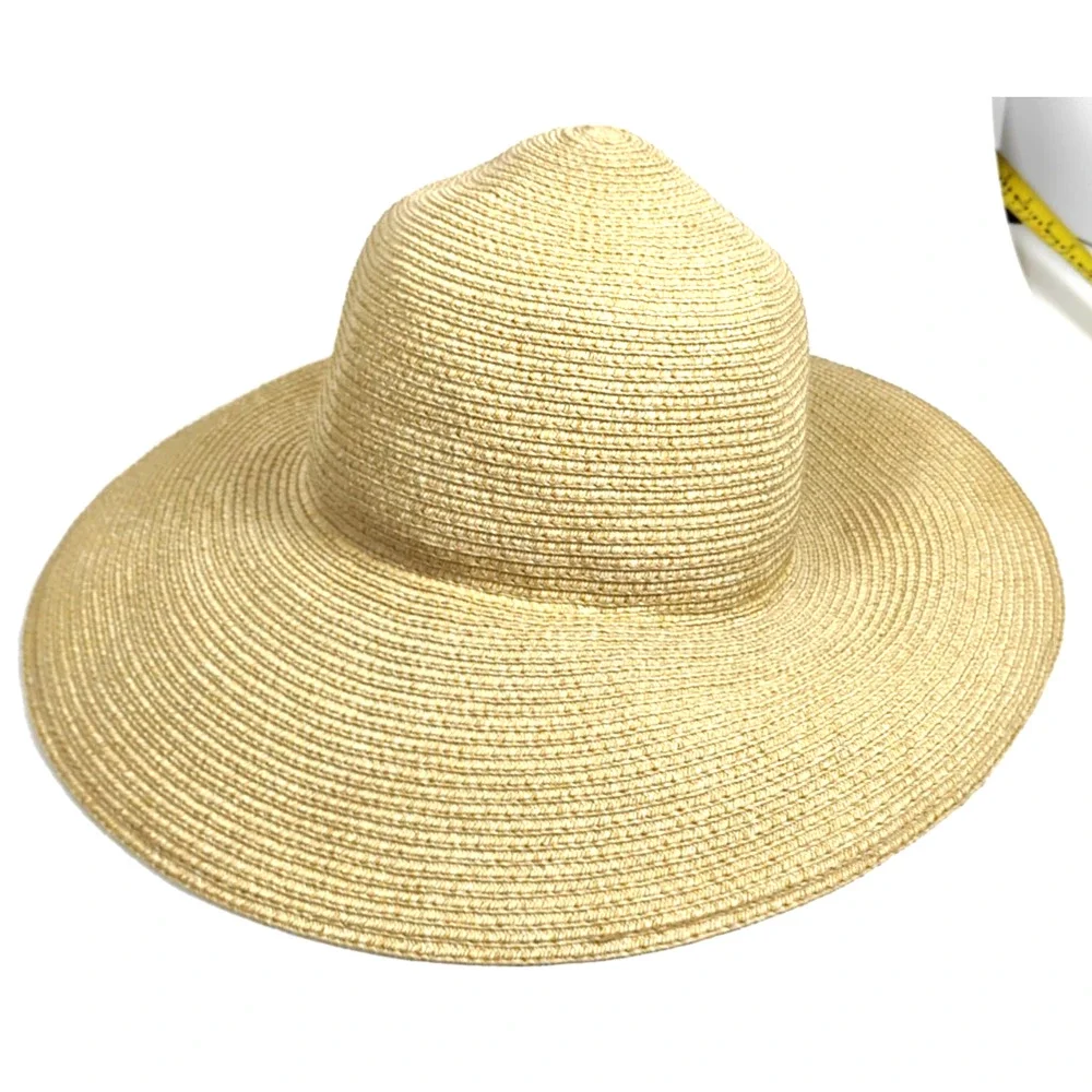 Talbots Wide Brim Straw Hat Womens 22